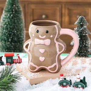 Cute Gingerbread Man Shaped Ceramic Mug