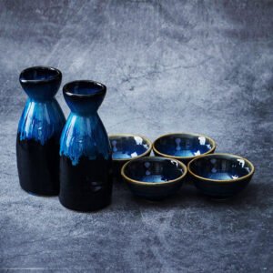 Artisan Blue-Glazed Sake Set