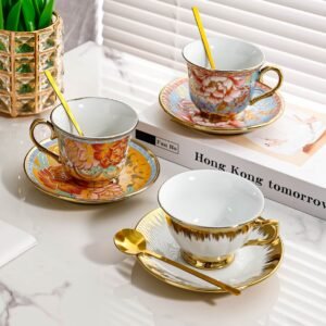 Luxury Floral Tea Cup and Saucer Set