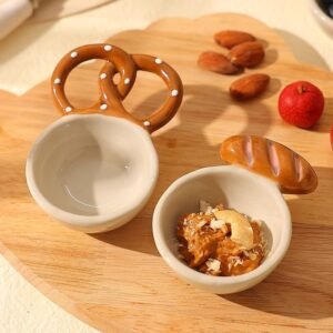 Whimsical Baked Goods - Shaped Ceramic Dipping Bowls Set: Elevate Your Snack & Condiment Game