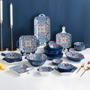 Bohemian Floral Ceramic Dinnerware Set