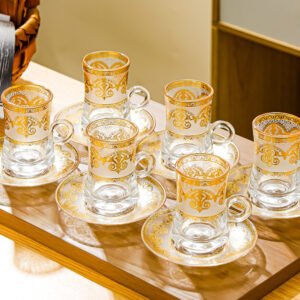Luxury Gold - Accented Glass Tea Cup Set