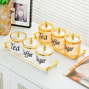 Elegant 3 - Piece Canister Set with Tray