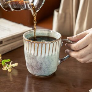 Vintage Glazed Ceramic Coffee Mug - Artisanal Design for Cozy Coffee Moments