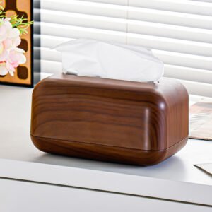 Wood-Grain Tissue Box: Blend Functionality with Minimalist Home Decor