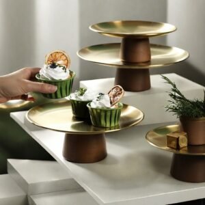 Metallic & Wood Dessert Stand Collection: Elevate Your Catering & Home Dining Experience