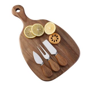 Elegant Wooden Charcuterie Board Set with 3-Piece Serving Utensils