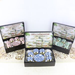 12-Piece Fine Porcelain Cup & Saucer Set: Elevate Your Hosting Game
