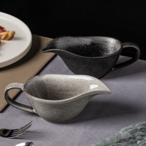 Speckled Ceramic Gravy Boat with Handle