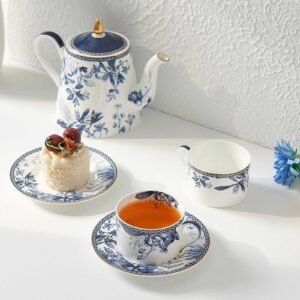 Blue Botanical Tea Set: Classic Charm for Your Tea Ritual